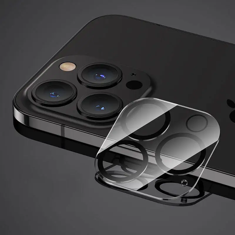 Anti Scratch Luminous apple Phone camera lens screen protector film for iphone 14 13 pro max tempered glass protector de camara