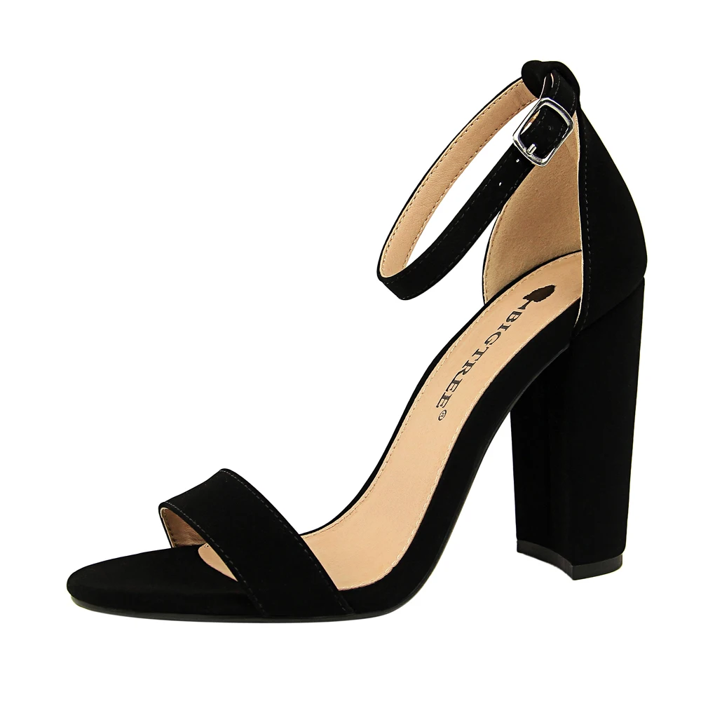 Женские босоножки на высоком каблуке, сандалии с ремешком, на Высоком толстом каблуке, лето 0509-1