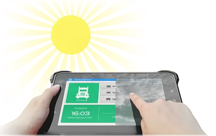 7 inch IP67 rugged in-cab Google mobile service certificate tablet with RAM mount and industrial interface for driver monitor