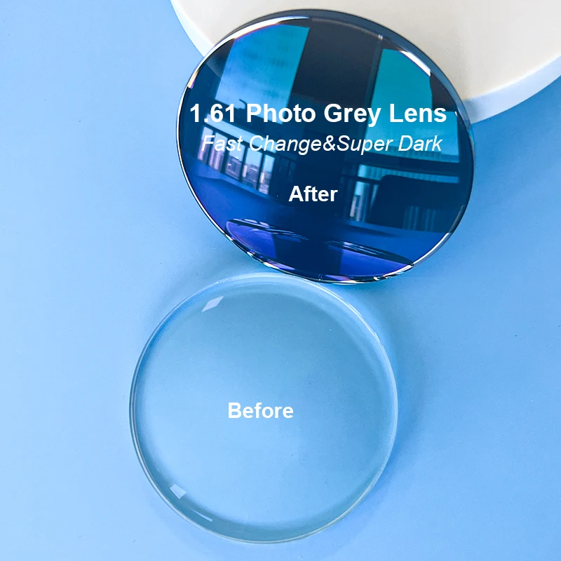 Vision Correction Lens 1.61 Photochromic Lenses CR39 Eyeglasses Optical Lenses Photo Grey AR Eyeglasses HMC Lens
