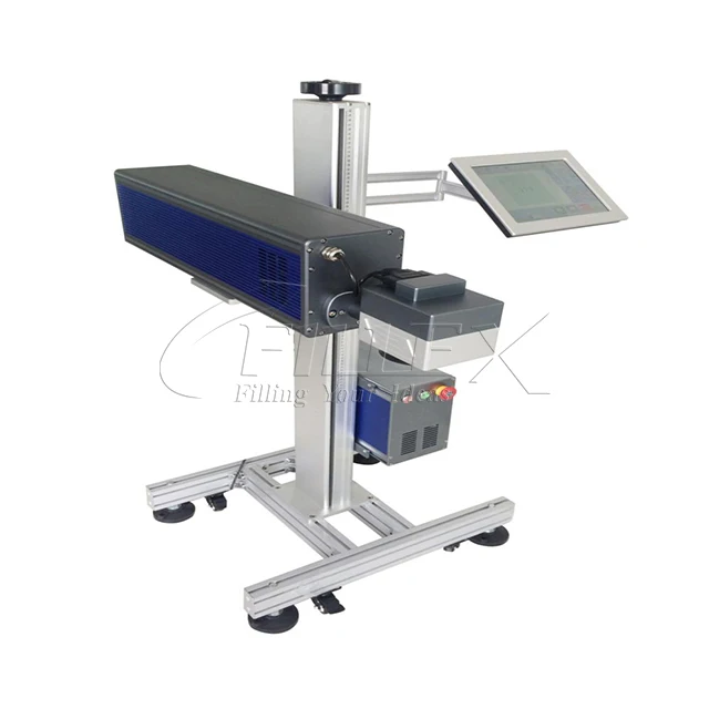 10-50W CO2 laser jet printer ink jet printer coding machine on PET bottle PP bottle pipeline for water plant