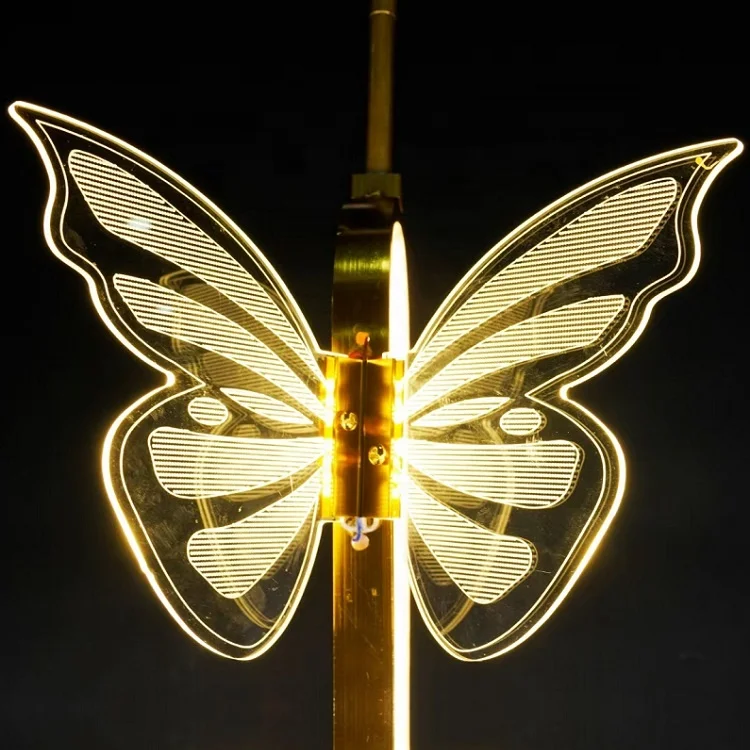 hot sale LED acrylic butterfly  walkway stand for wedding decoration, Christmas decoration, stage background