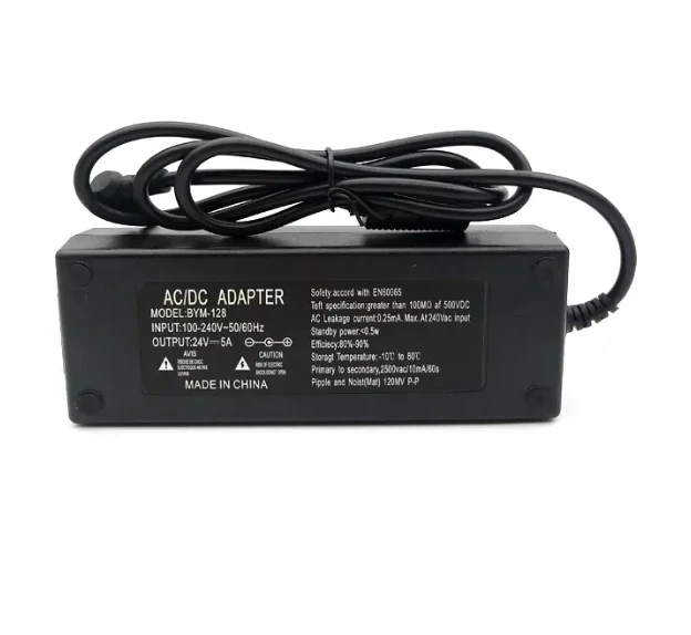Ac to Dc desktop adapter 24v 5a power adapter 120w adaptor All parts produced in China