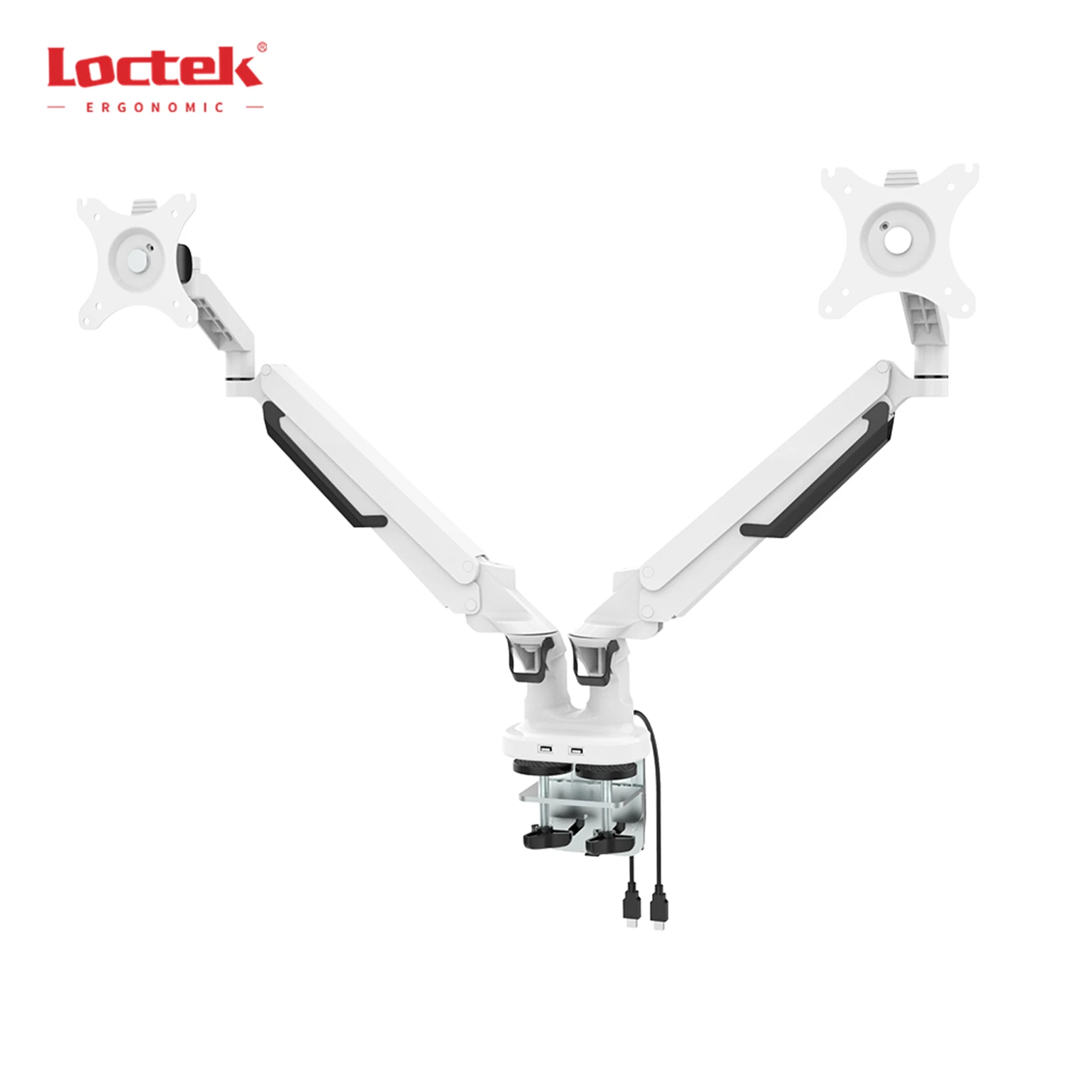 Обеспечивает экономию места • двойной монитор алюминиевая газовая пружина монитор рукоятки Loctek DLB851D2-USB