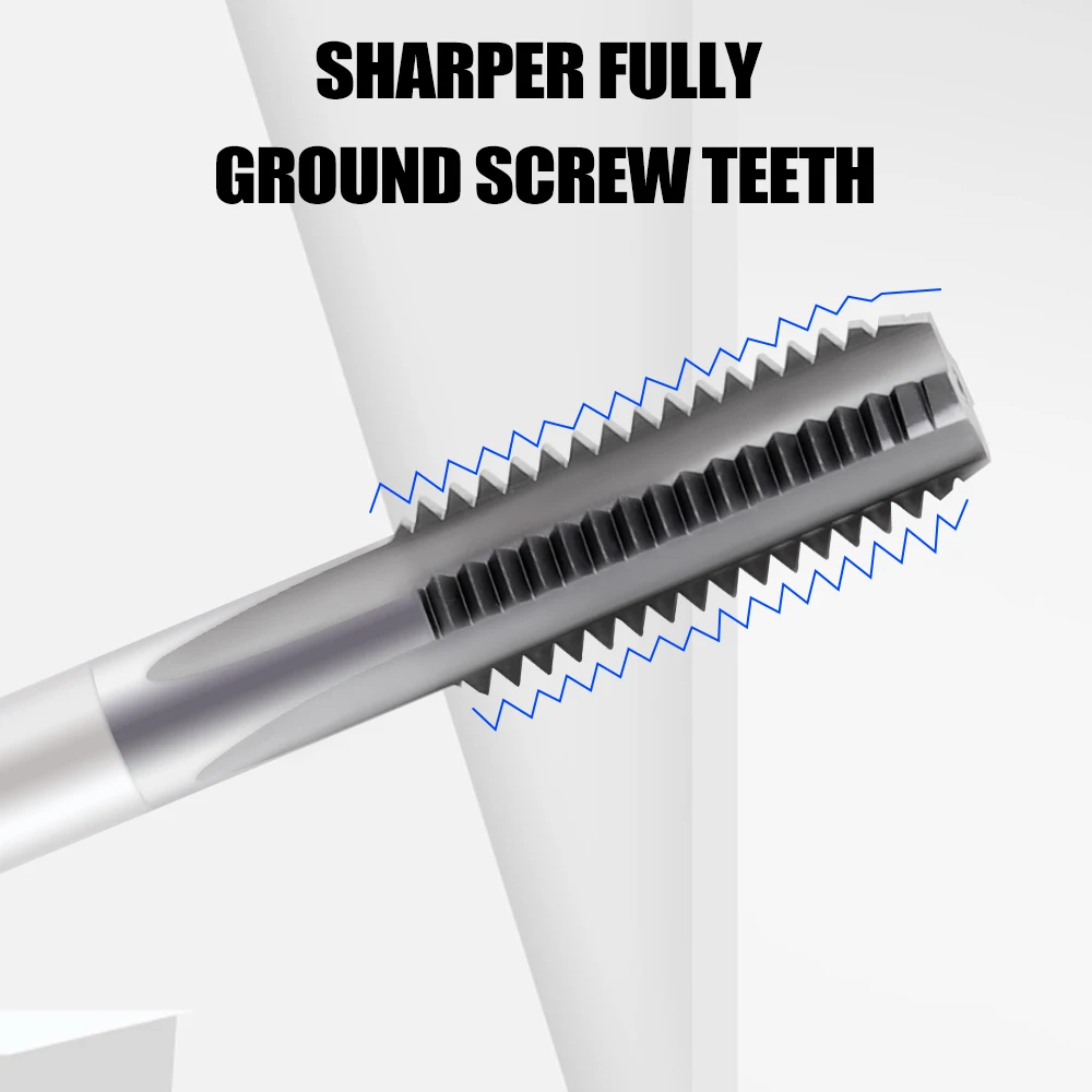 SITELUN Machine Tap Tungsten Steel Thread Tapping Drill Screw CNC Alloy Straight Flute Threading