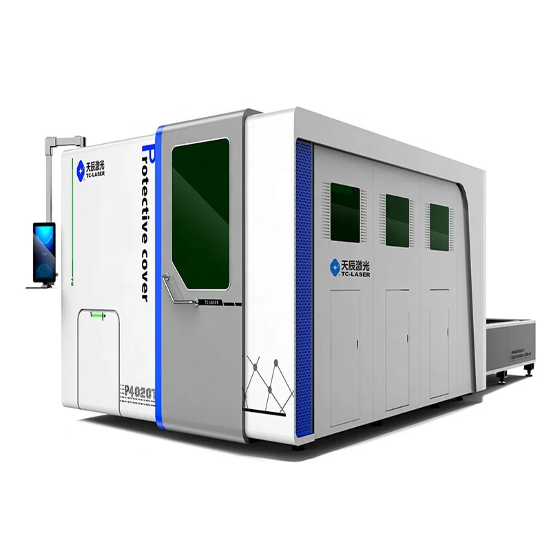 High precision fiber laser cutting machine Closed Tianchen laser 6KW 8KW 12KW domestic sheet metal cutting machine