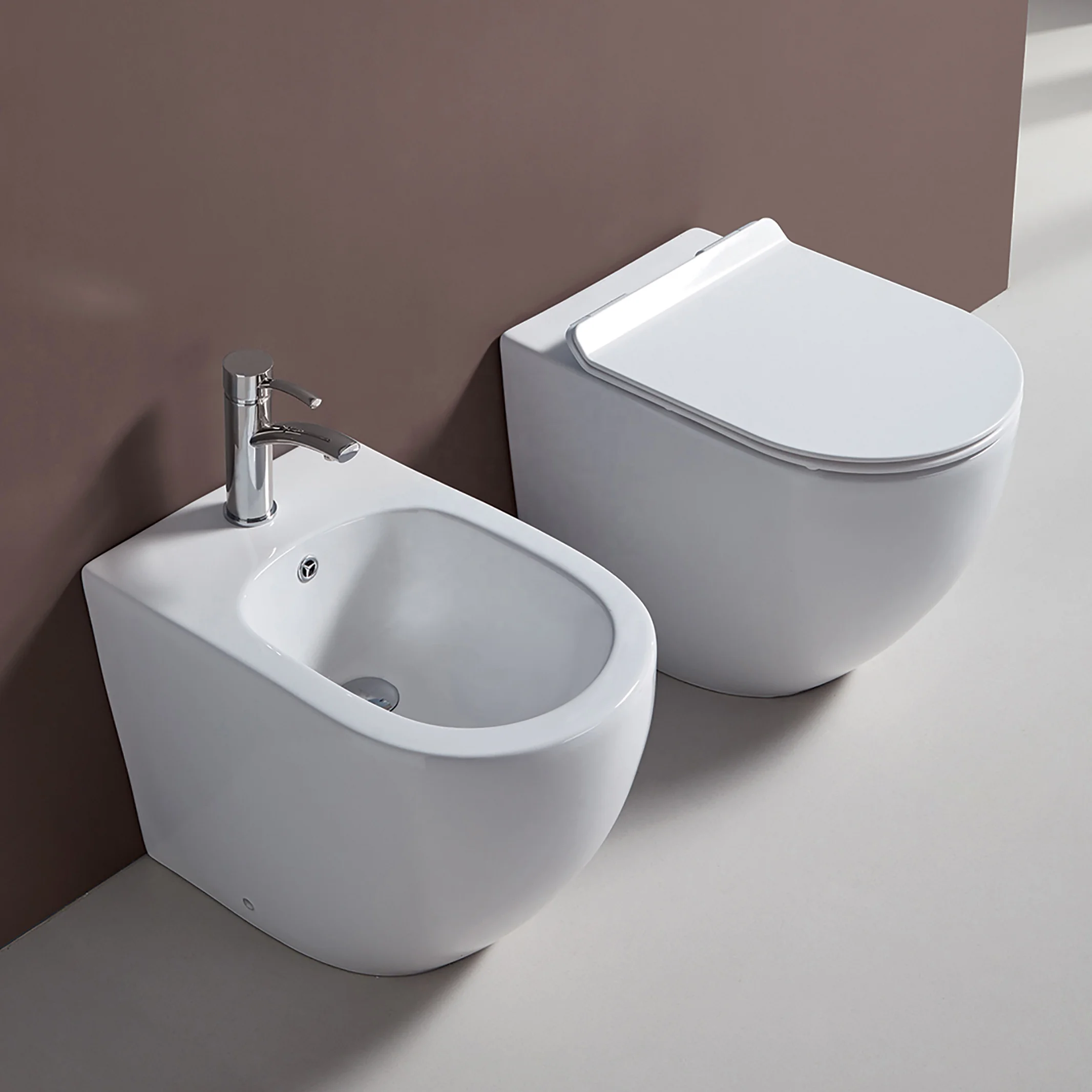 High Quality Sanitary Ware Suits One Piece Toilet Pedestal Basin Bidet Toilets Wall Mounted Commode Ceramic Toilet Set