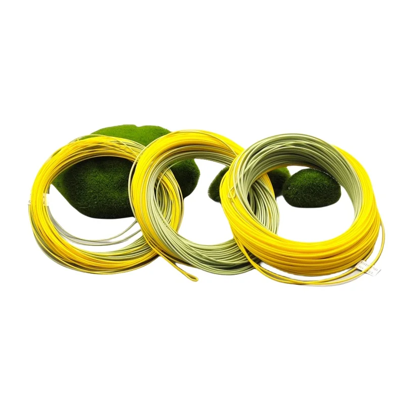 2024 New Type 80/90/100 Feet Main Thread Double Colored Gold/Moss Fly Line  For Weight Forward Floating Fly Fishing Line