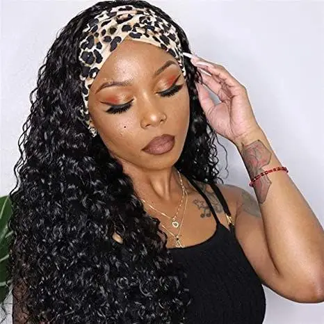 Vendor Cheap 100% Human Hair Headband Wig Natural Color Glueless Non Lace Human hair Headband Wig For Black Women Wholesale