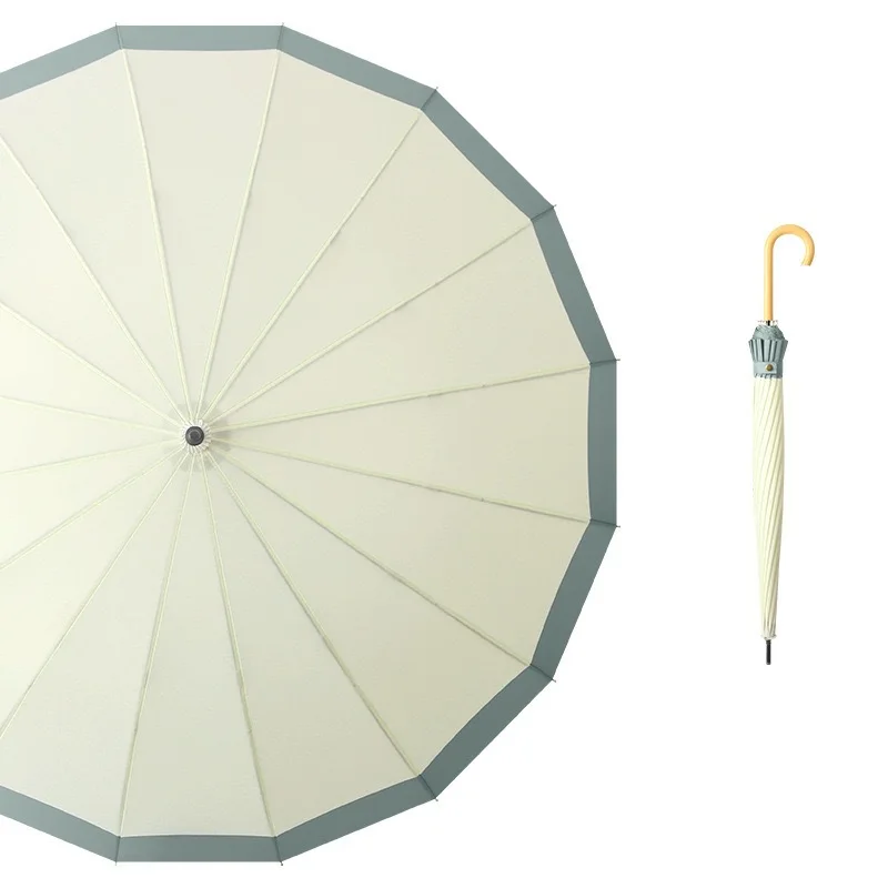 GQK Windproof Golf Umbrella Men Long Handle Big Outdoor Rain Umbrellas 16K Wooden Handle Umbrella Cheap and practical