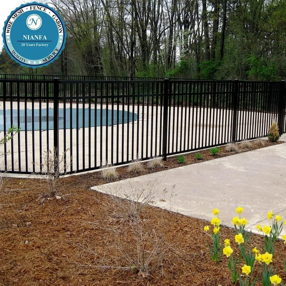 security metal fence wrought iron grill gate design/ powder coated galvanized iron fencing/ decoration garden house fence