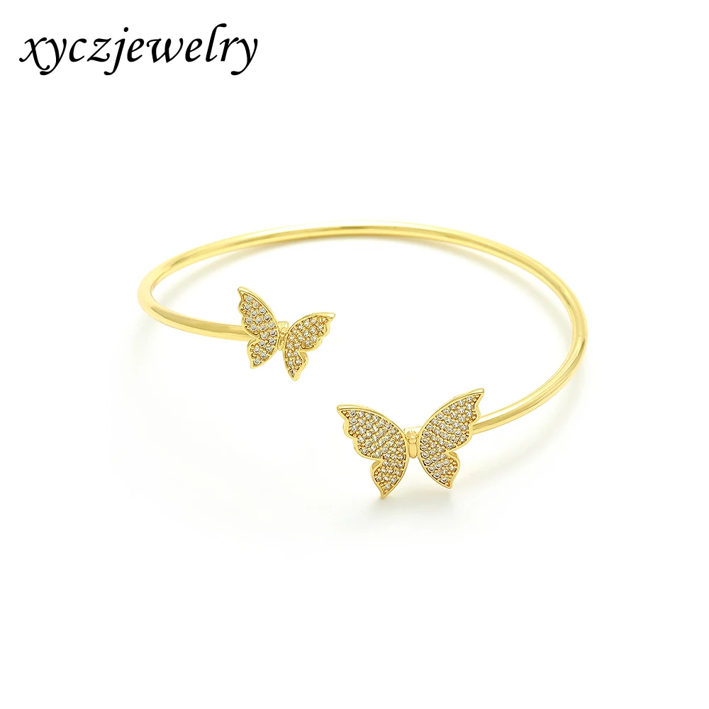 Fashion butterfly bracelet beautiful brass gold plated woman  butterfly bracelet