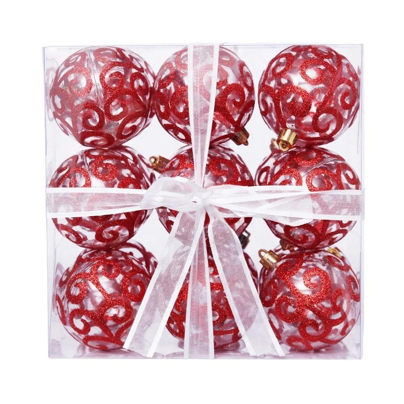 Factory Wholesale 7cm Transparent Eco-Friendly Christmas Ball Ornaments Home Party Hanging Clear Plastic Ball Pendant