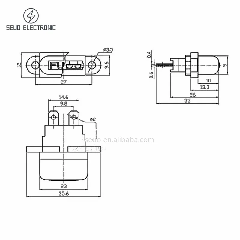 Wholesale high quality panel mount fuse holder PCB Fuse Holder With Cover With Fixed Hole ATO / ATC inline pcb fuse holder