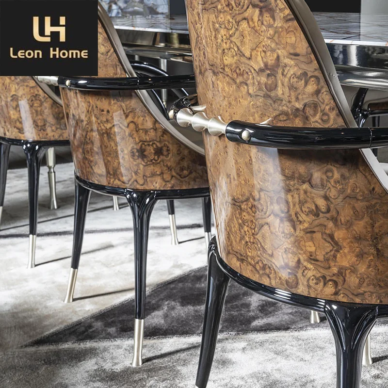 China Foshan Manufacturer Custom Formal Elegant Marble Dining Table Modern Luxury Dinning Table Set Dining Room Furniture