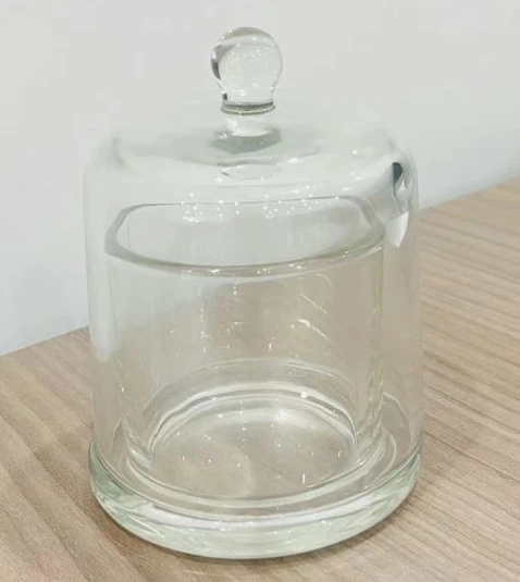 Wholesale Hot Sale Unique New Arrival Round Shape Bell Glass Candle Holder Glass Bell Dome Candle Jar