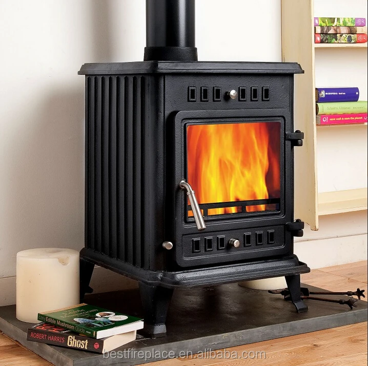 Cast iron wood burning stove on sale design modern style matt  black fireplace
