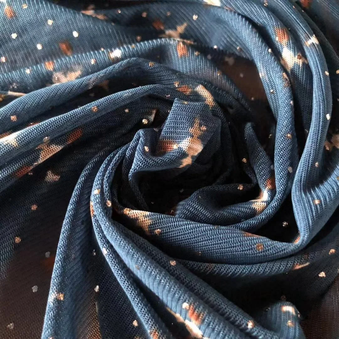 2022 new design green arrow  Korea power net mesh fabric with foil spandex fabric polyester fabric