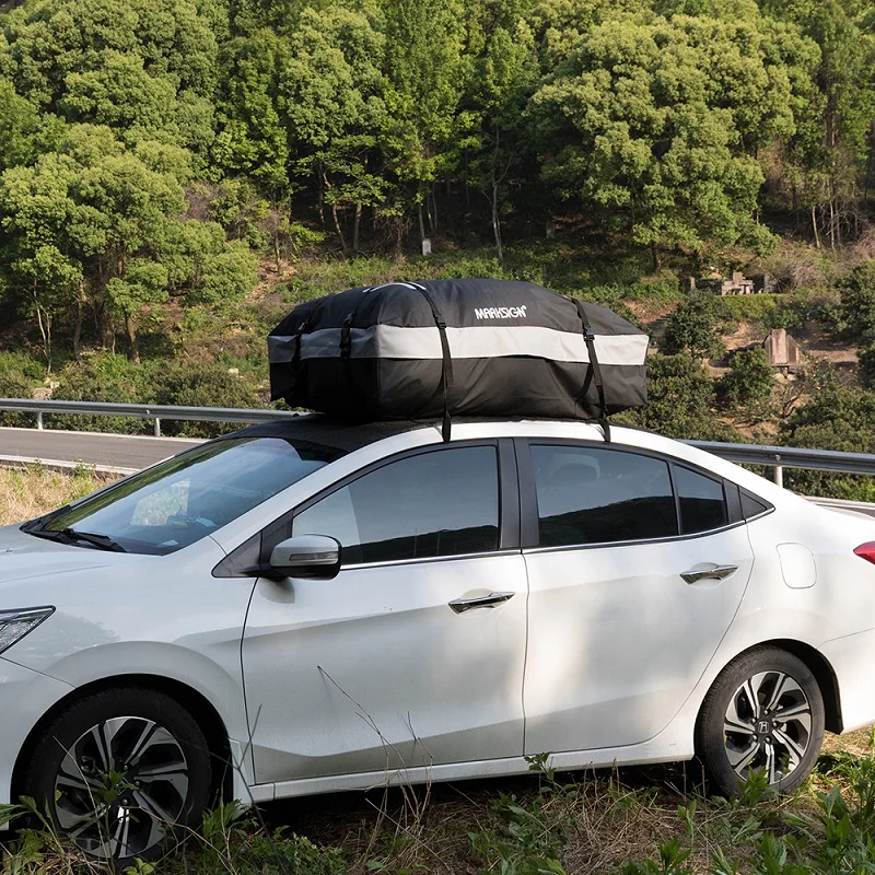 
100% Waterproof Car Roof Bag, Fits Vehicles with or without Roofracks 