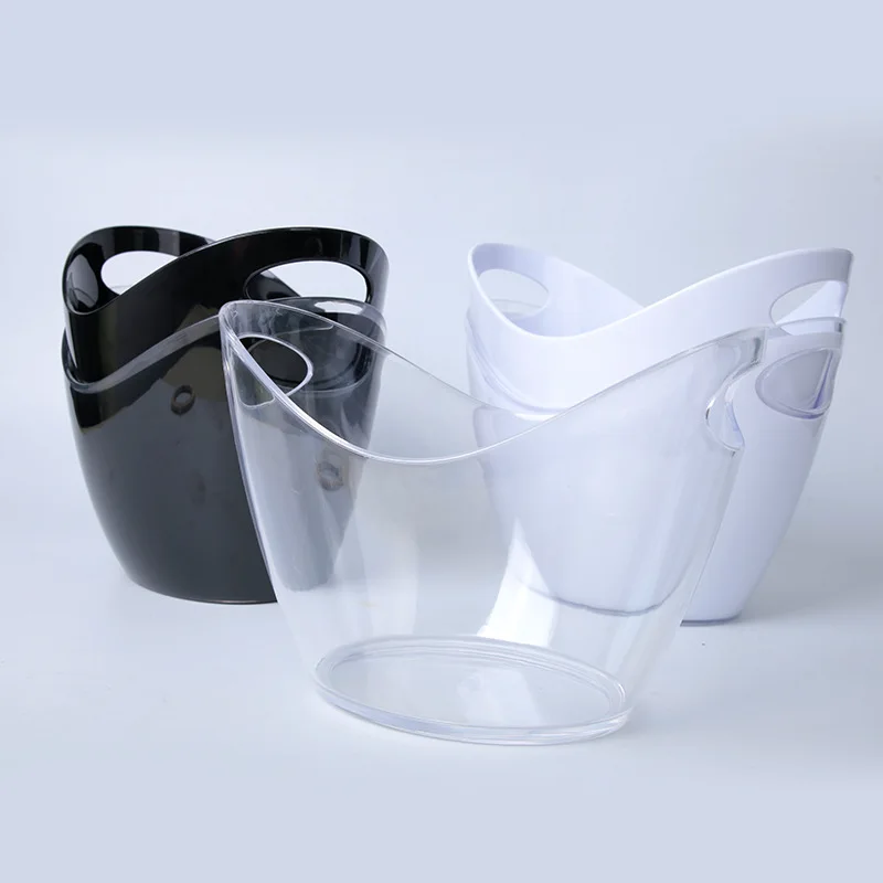 Wholesale Clear Acrylic Plastic Champagne Buckets For Cocktail Bar Accessories Beer Wine Champagne Parties Ice Bucket