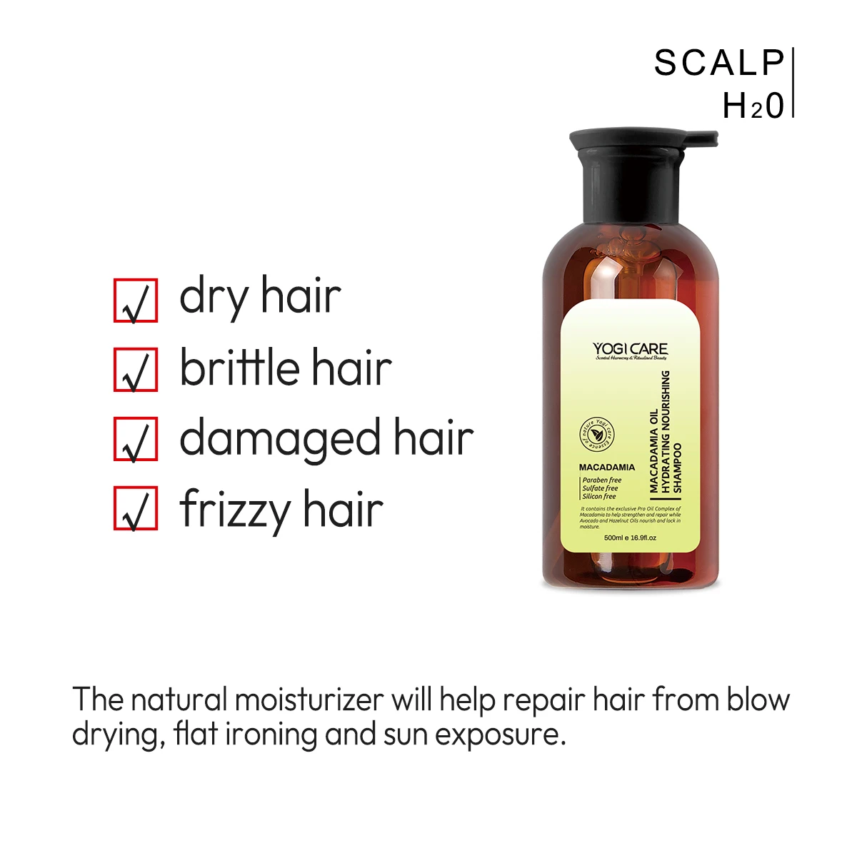 Low MOQ Sulfate Free Nourishing Anti-Frizz Shampoo Macadamia Oil Shampoo