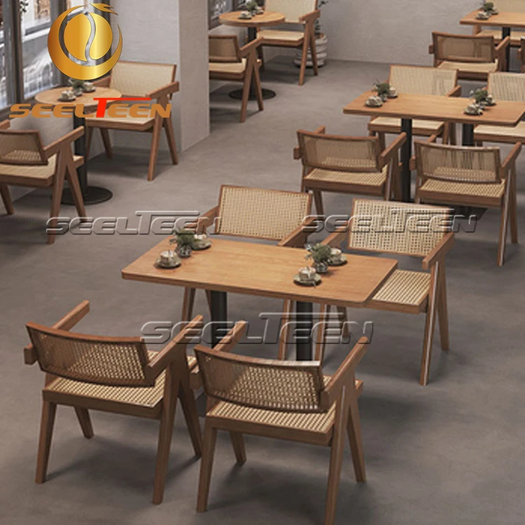 Classic American Industrial Vintage Style Restaurant Bistro Bar Coffee Shop Fast Food Iron Dining Chair And Wooden Table Sets