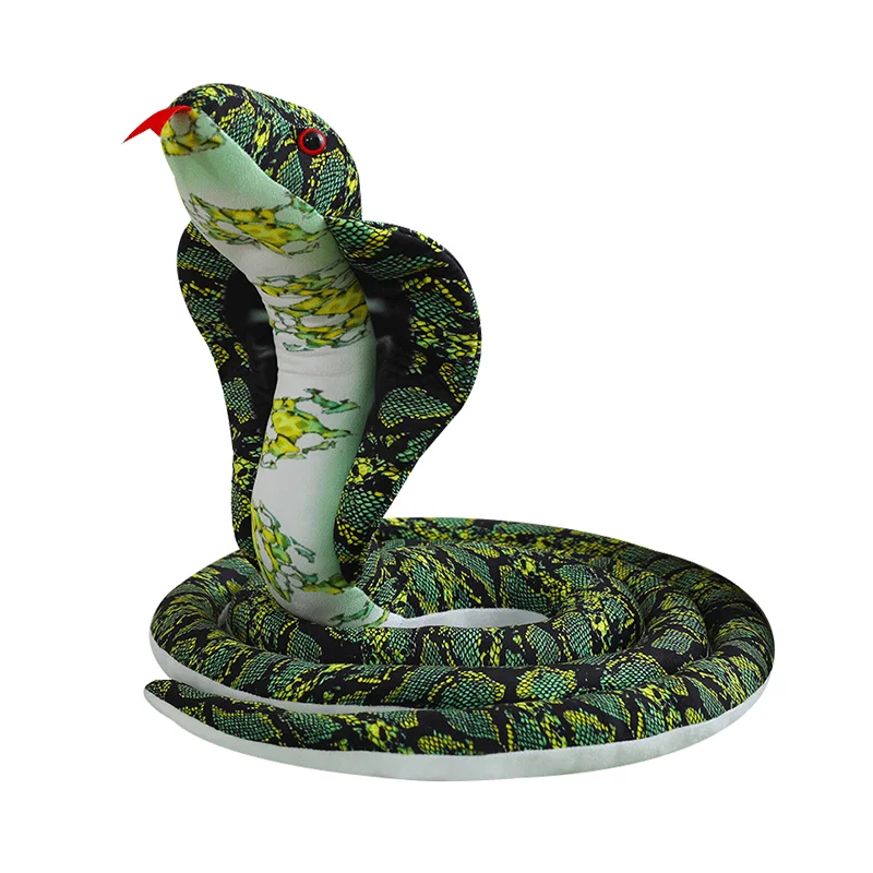 Custom Private Label Simulation King Cobra Snake Stuffed Animal Toy Soft and Plush Toy for Kids