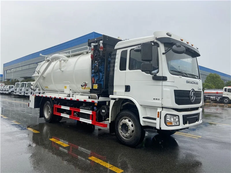 High Power 10-15 cubic meters Cleaning vacuum suction truck for SHACMAN