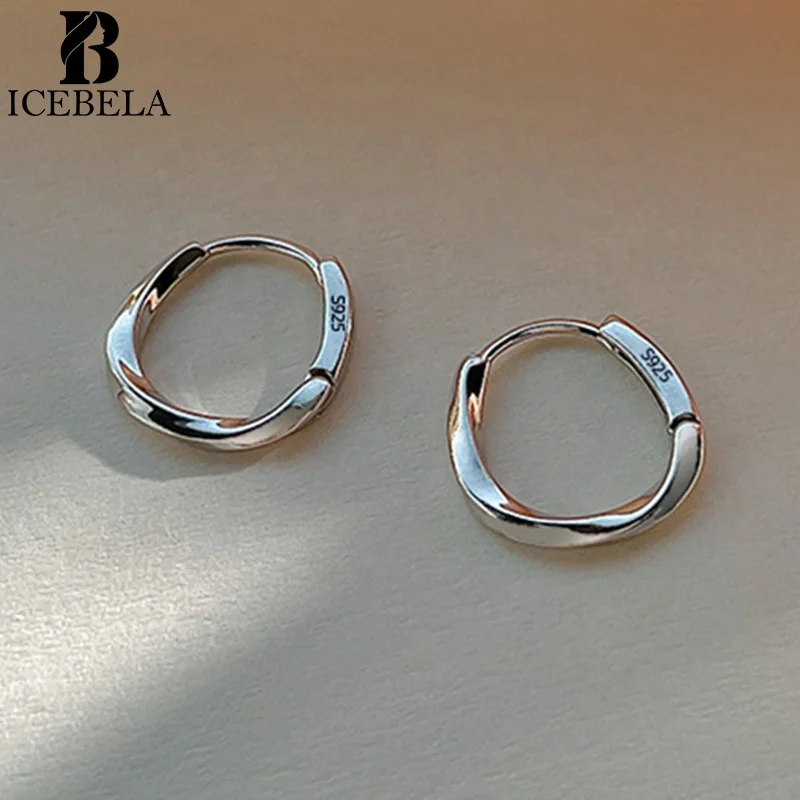 Wholesale Minimalist Trendy 925 Sterling Silver Fashion Korean 18k Gold Plated Fine Jewelry Mobius Hoop Earrings For Girls