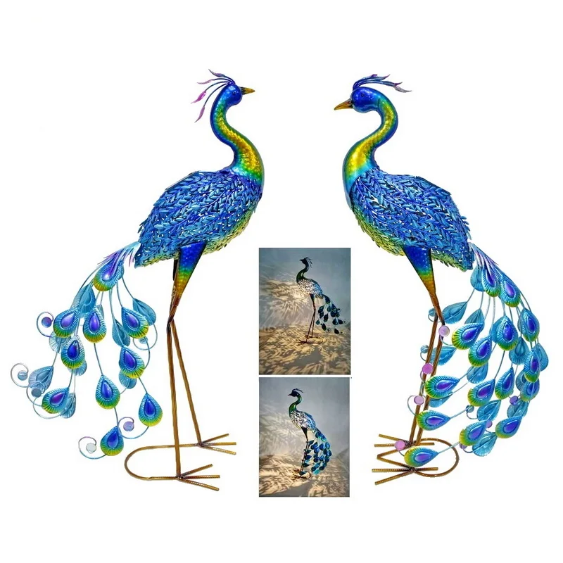 yard art ornaments outdoor metal Peacock Figurine