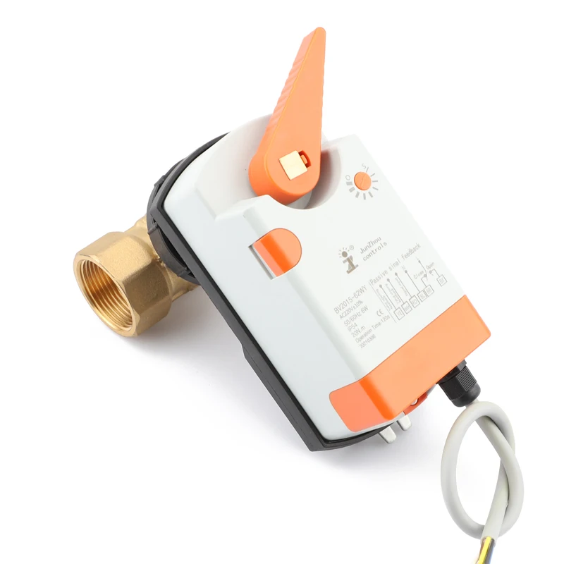 DN32 1-1/4 Inch Bidirectional Brass Electric Ball Valve with AC Motor Manual Switch Ball Valve Driver for Water OEM Customizable