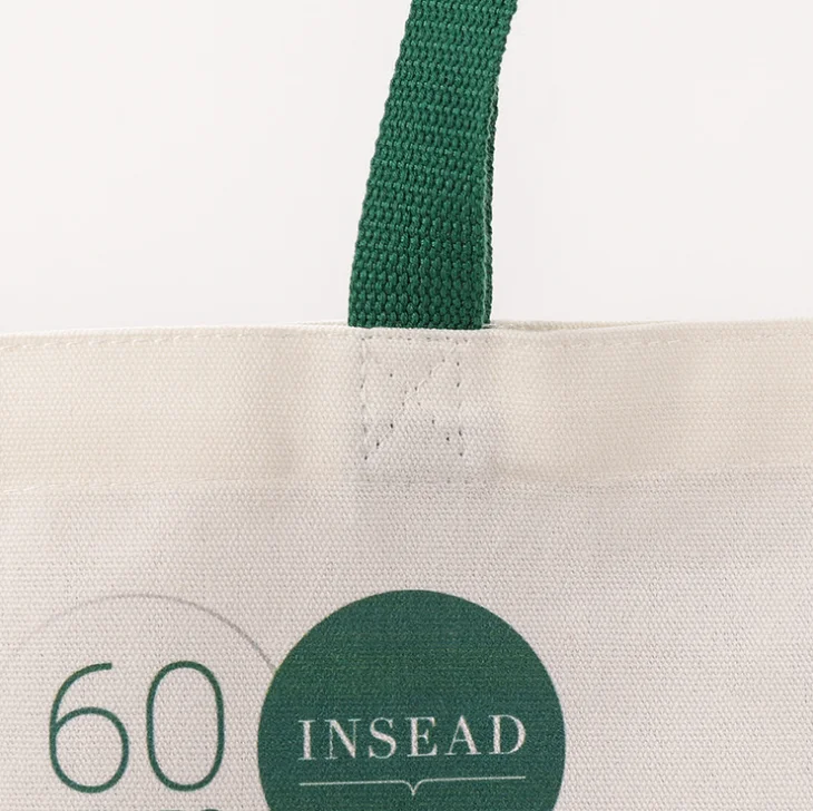 Factory Sale High Capacity Long Handle Cotton Bag Eco Plain Canvas Folding Shopping Bag