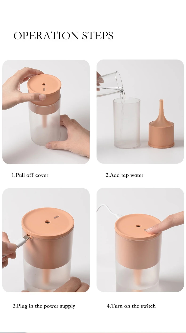 Desk 2022 newest 280ml Portable Air mini Humidifier usb LED Light USB For Car moist usb humidifier Aroma Diffuser