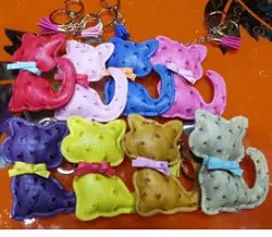 Handmade Leather Keychain Car Animal Key Chain Women Bag Charm Pendant Bag Accessories