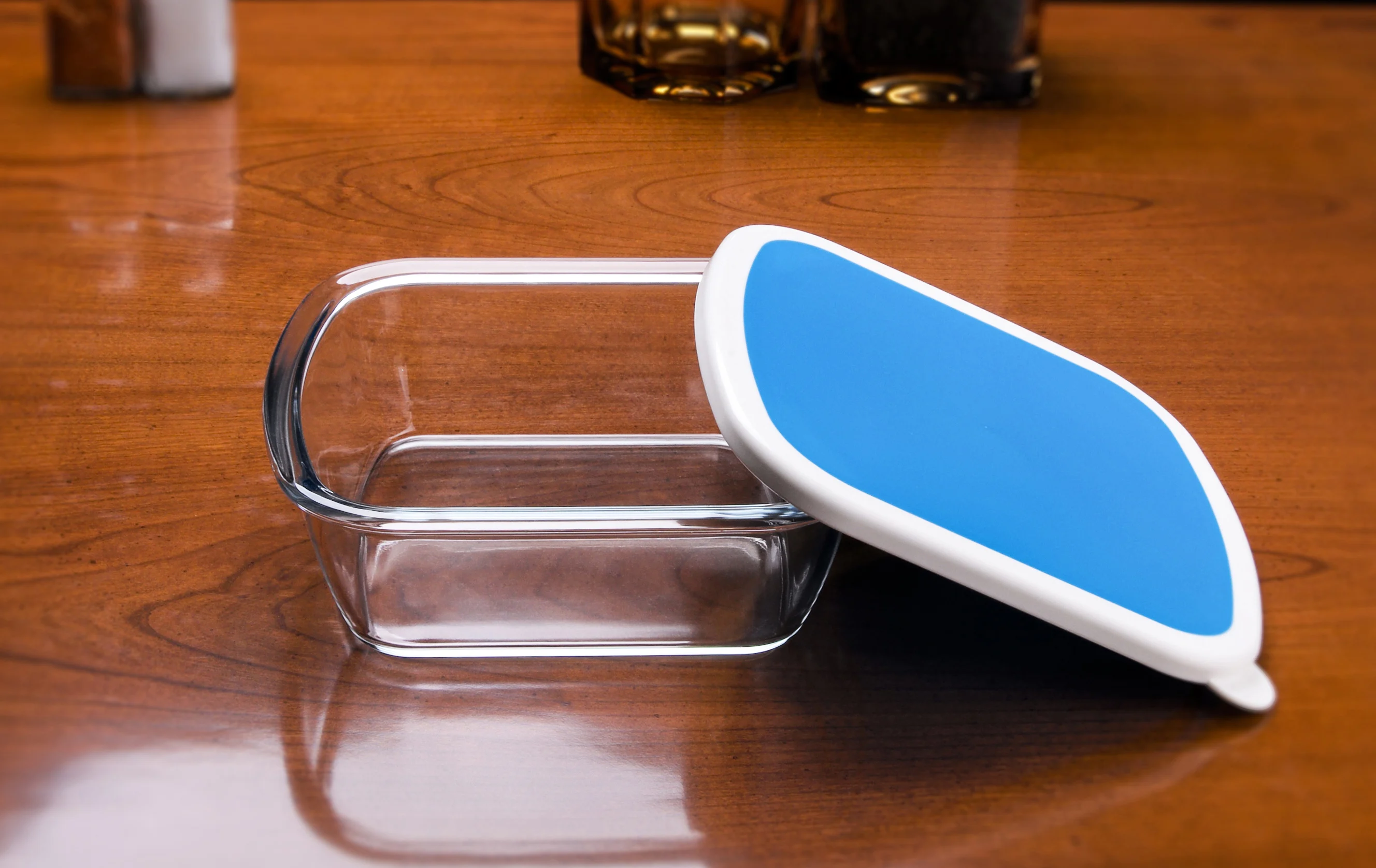 1 л прозрачная квадратная термостойкая боросиликатная посуда для выпечки из закаленного стекла с пластиковой крышкой