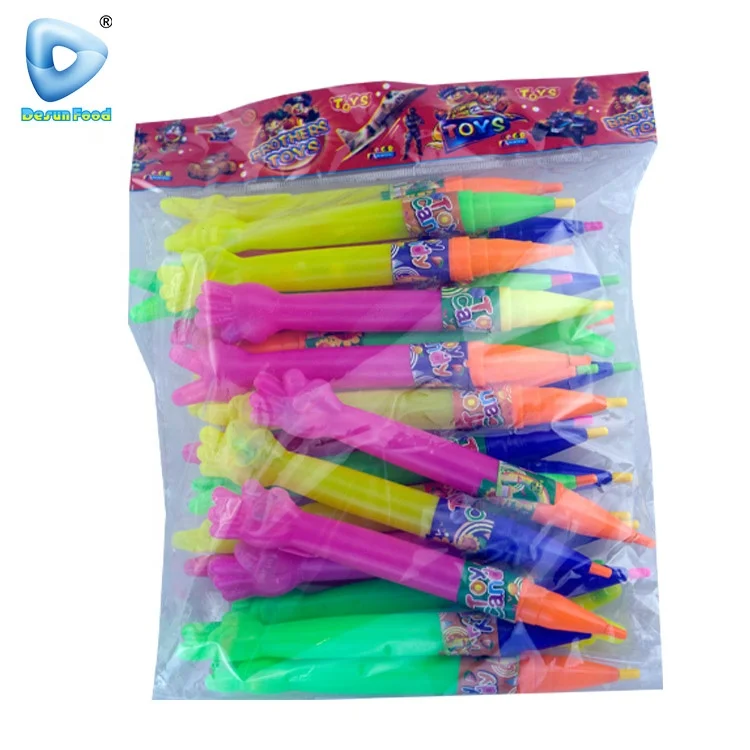 Hot Selling Wholesale Plastic Rock Paper Scissors Toy Pen With Candy