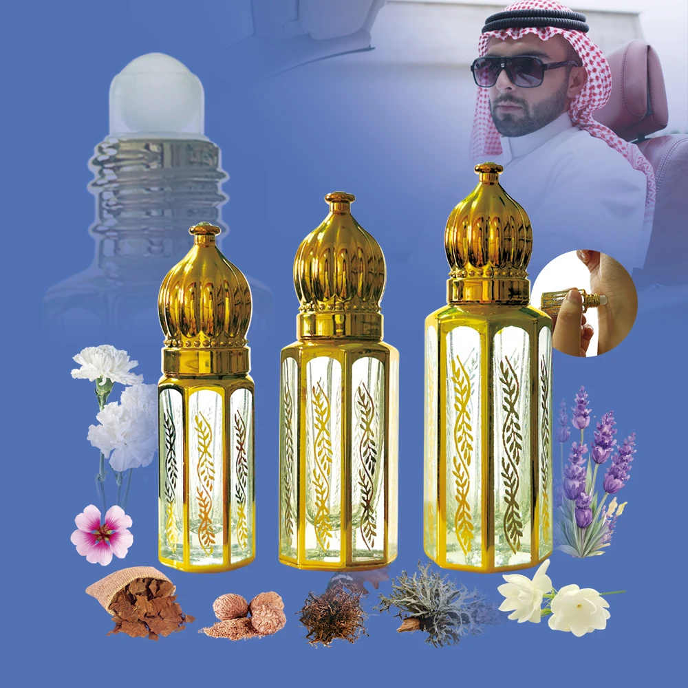 Wholesale Long Lasting Lavender Nutmeg Coriander Oak Moss Woody Aroma Essential Oil 12ML Roll-on Dubai Arabian Perfume for Men