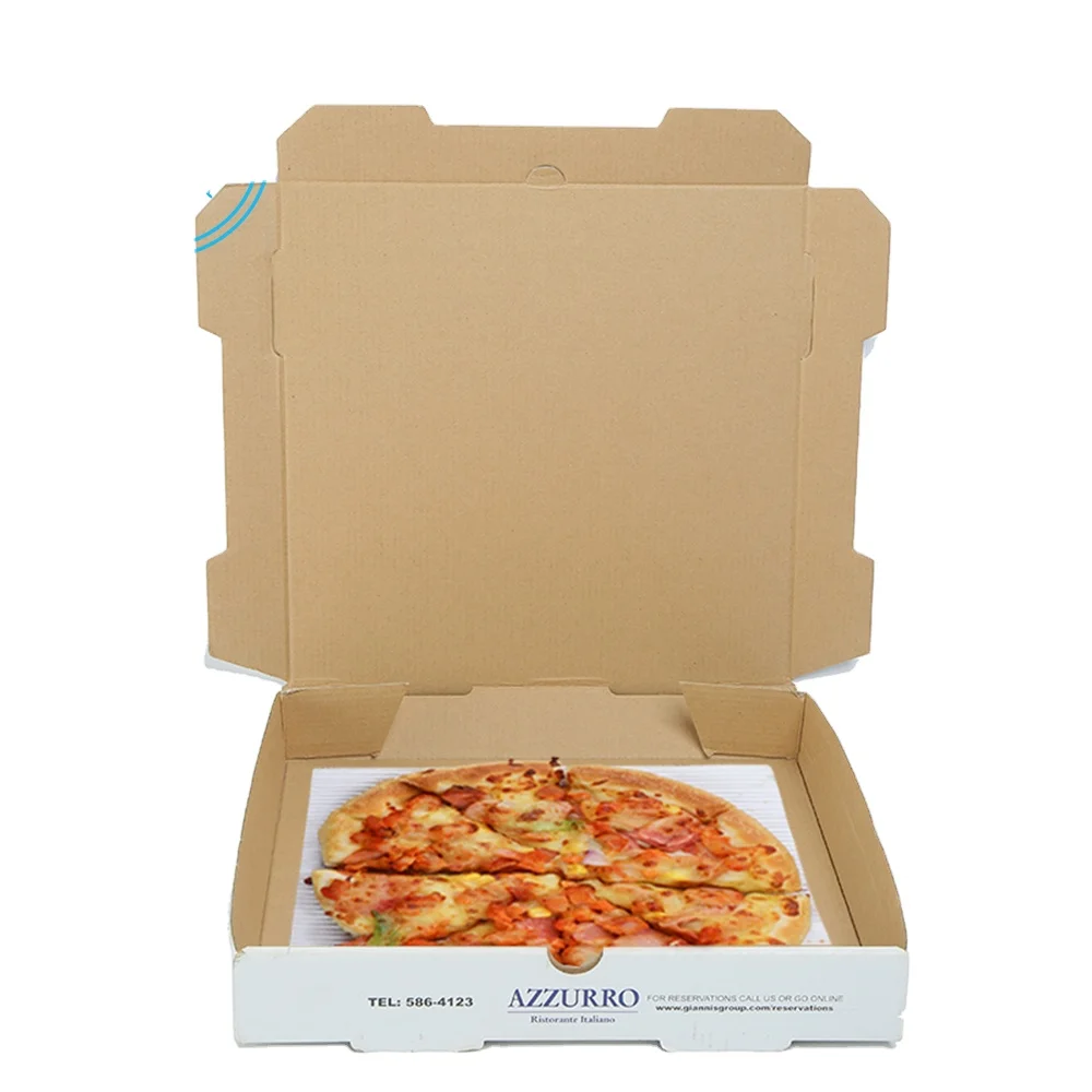 Custom 8 12 14 28 Inch With Logo Carton Take A Way Karton Corrugatedfood box for restaurant Pack Boite Kutusu Pizza Boxes