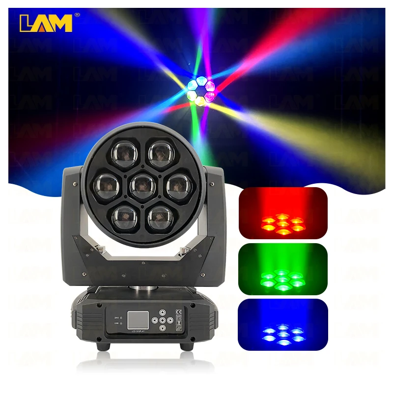 DJ Equipment 7*40W RGBW 4in1 Beam Moving Head Light 7pcs 40W Led Bee Eyes Wash Moving Head Bar Lights for Disco
