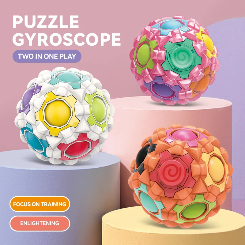 New Multifunctional Integrated Magic Cube ball and Fingertip Gyro Decompression Health Massage Ball