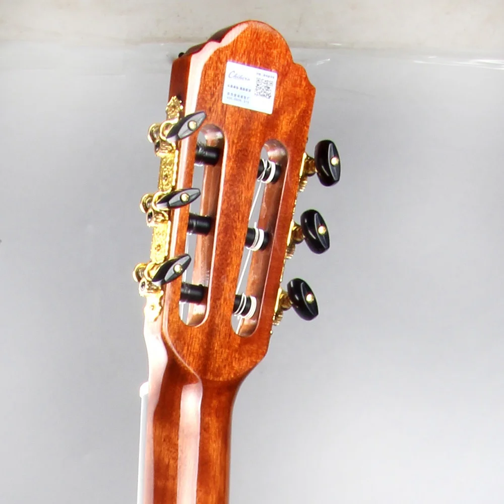 New Selling Chinese Manufacturer OEM Grade Solid Spruce top Walnut Back Cheap Price 39 Inch Full Size Classical Guitar Wholesale