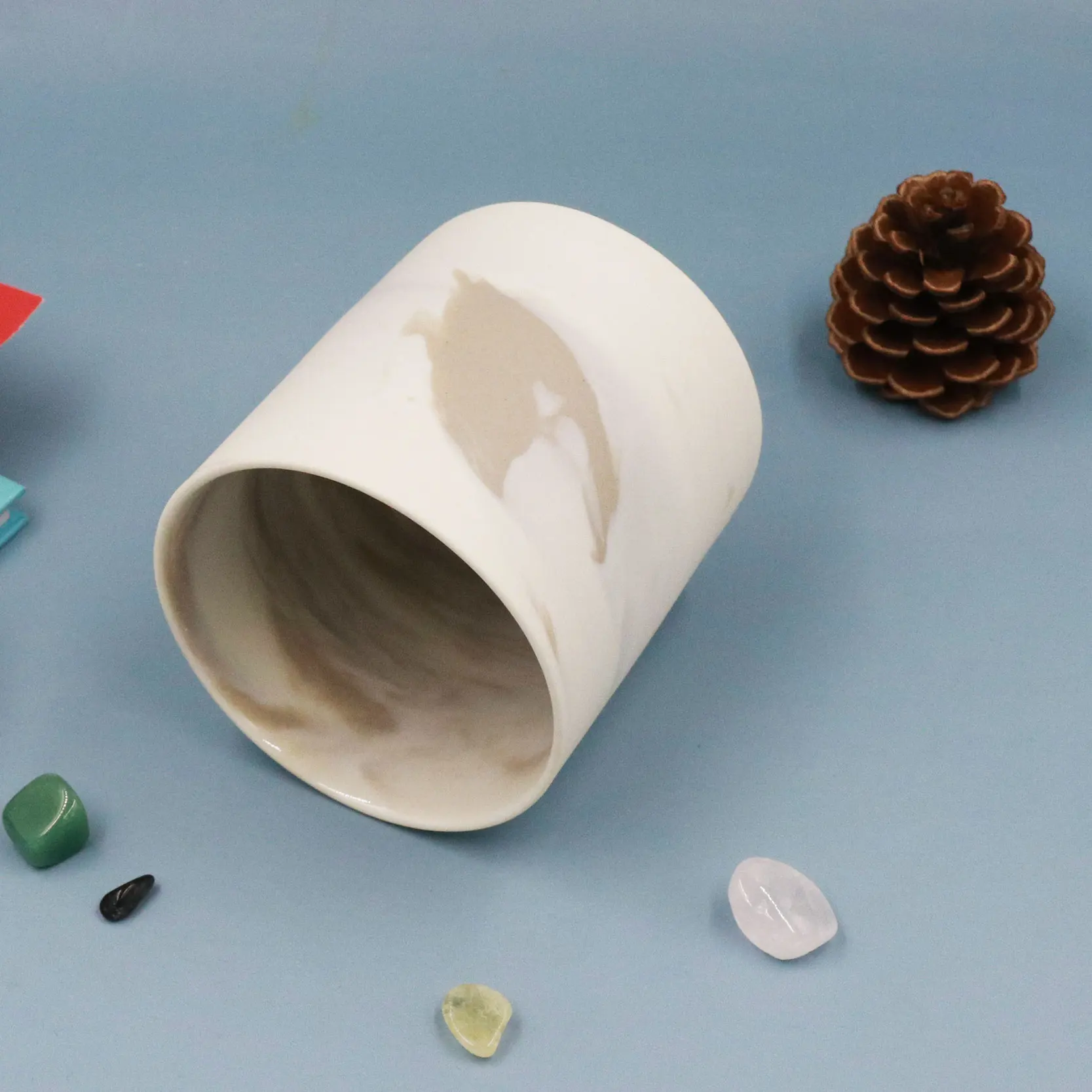 Wholesale Fancy Modern Custom Clay Frosted Craft Ceramic Candle
