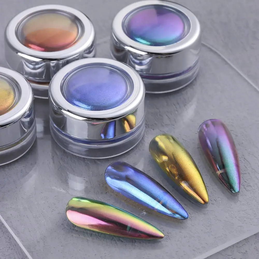 Chameleon Chrome Nail Powder Set Metallic Gradient Mirror Effect Acrylic Nail Glitter Pigment