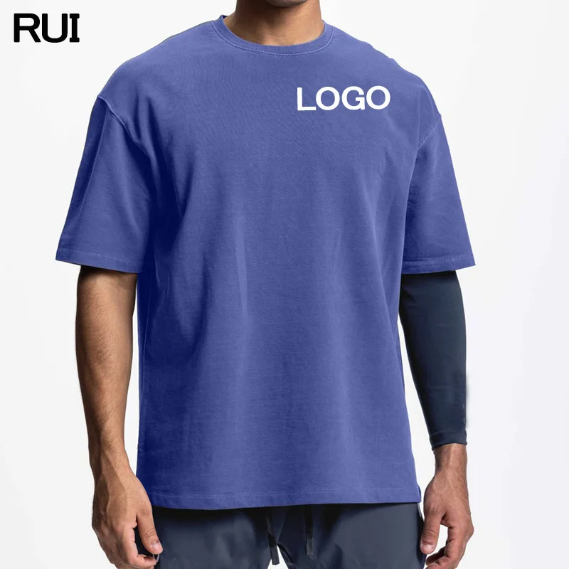 Summer Solid Shirts Female Graphic Heavyweight Tshirts Luxury Blank Heavy Cotton Custom Streetwear Oversized T-shirt Men