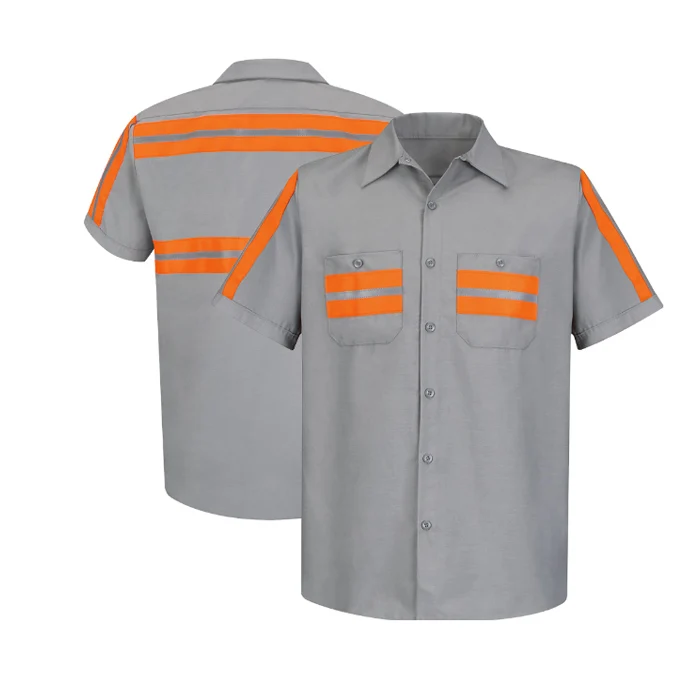 Reflective Mechanic Industrial Working Shirt with Reflective Tapes