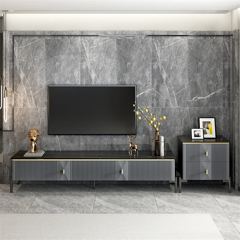 Wholesale Living Room Luxury Nordic Marble Top Tv Stand Modern Solid Wood Tv Cabinet