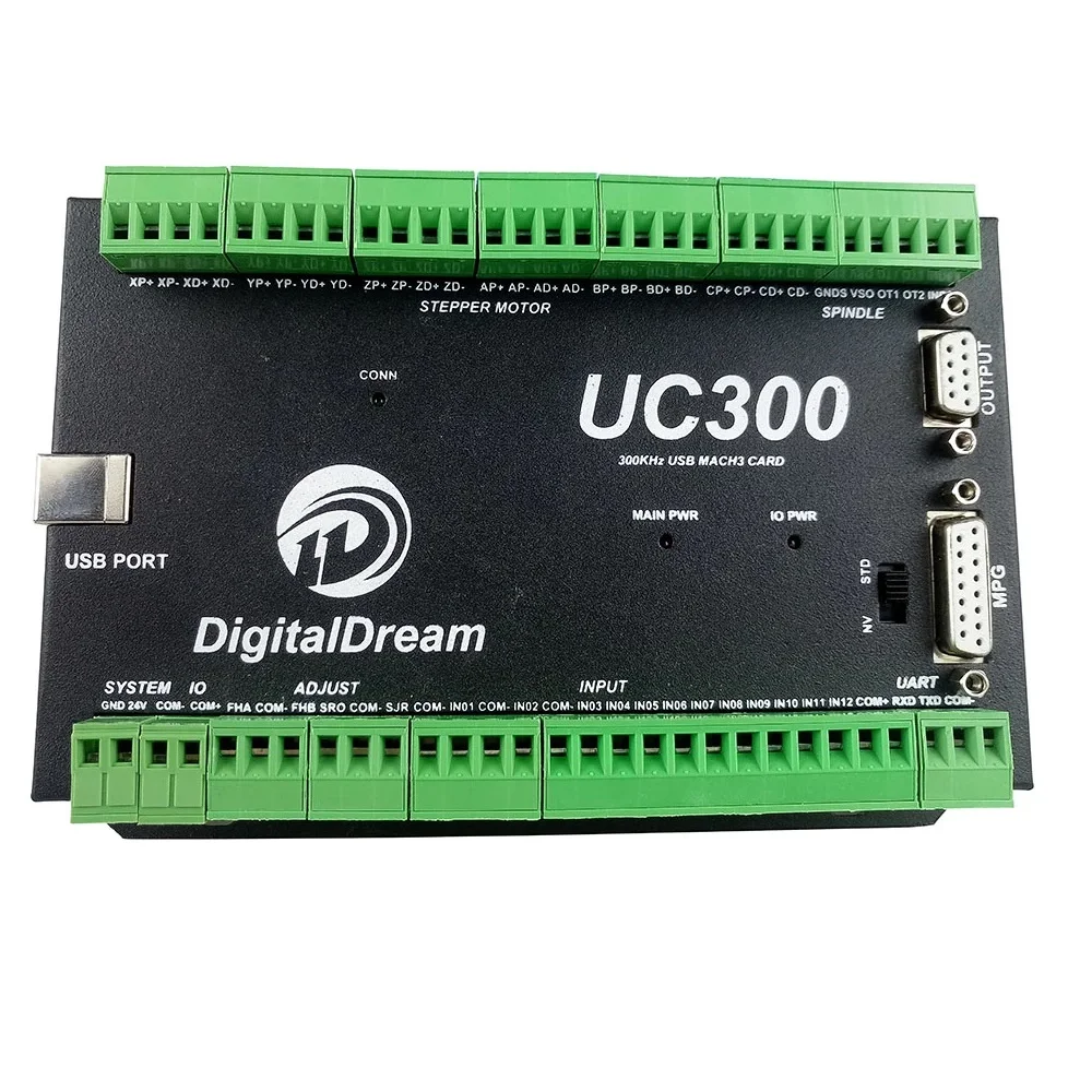 Factory Price Digital Dream UC300 CNC Controller 6 Axis Motion Breakout Board NVEM Mach3 Ethernet USB Control Card With NVMPG
