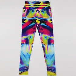 New style abstract colorful digital fitness high waist  gym fitness sport leggings print