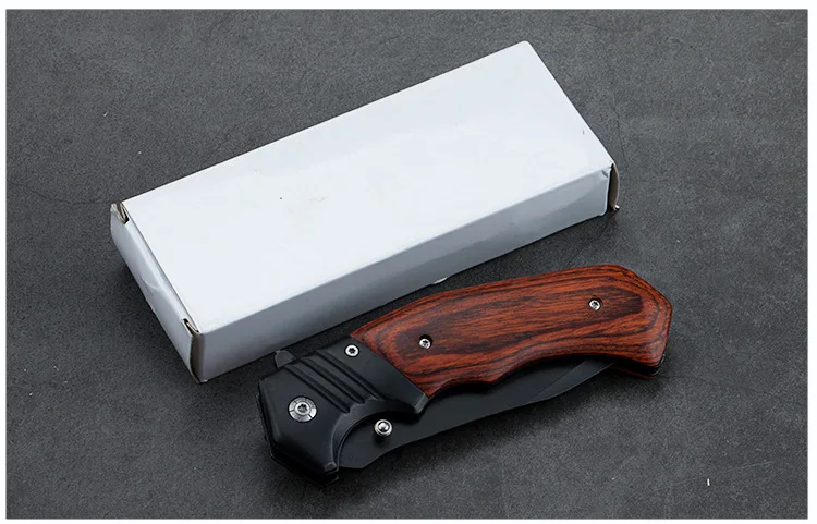 Hot Sale Manufacturer Custom Trending Product EDC Survival Camping Gear Wooden folding knife wood handle outdoor knife