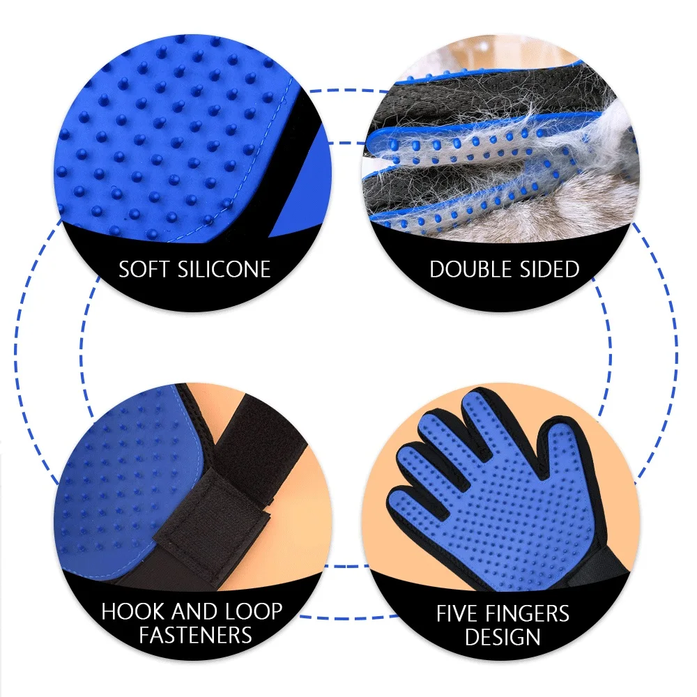 Pet fur remover hair grooming shedding glove